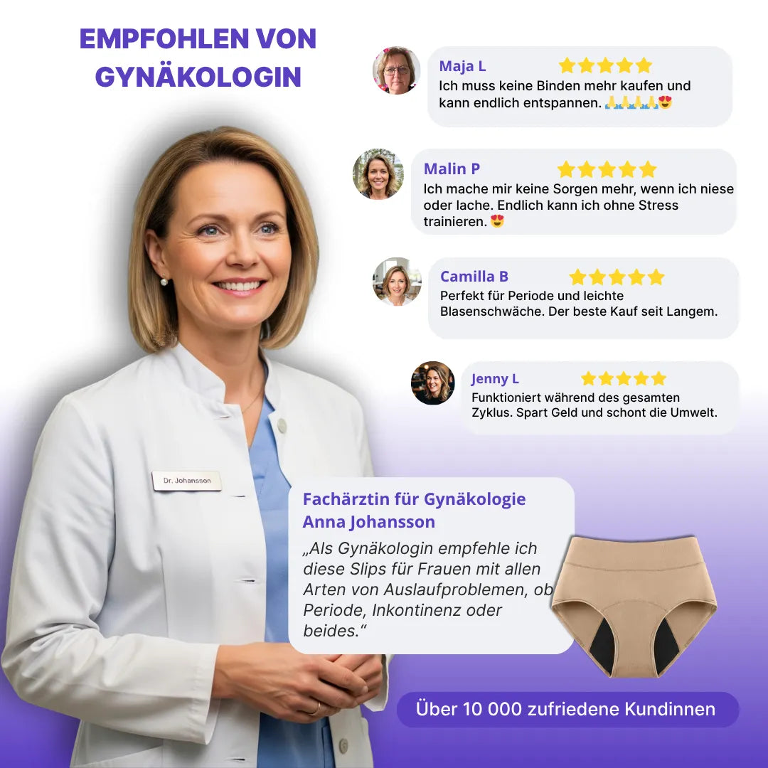 Noala Agnes™ Auslaufsichere, absorbierende Damenunterhose, diskret mit extra Schutz